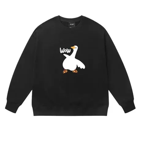 2023秋季新款卡通大白鹅印花圆领卫衣男时尚潮牌休闲情侣外套ins商品大图