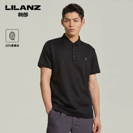 【桑蚕丝】利郎短袖polo衫男士商务休闲翻领夏中年T恤衫图片