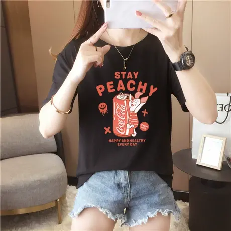 闺蜜装夏季情侣装短袖t恤女宽松设计感多人2024年新款三人姐妹装商品大图