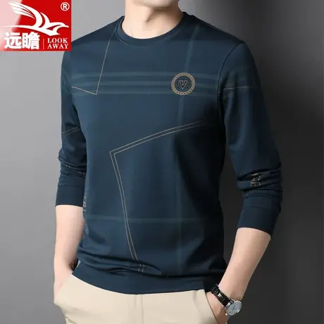男士圆领卫衣2023春秋新款宽松休闲长袖T恤男生印花潮流百搭上衣商品大图