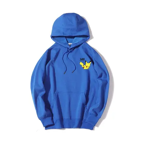 秀洛皮卡丘卫衣男春秋潮流嘻哈韩版宽松卡通印花长袖上衣外套加绒商品大图