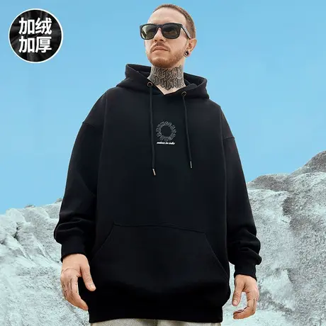 2024秋冬新款简约卫衣男潮ins连帽潮牌加肥加大宽松加绒大码男装商品大图