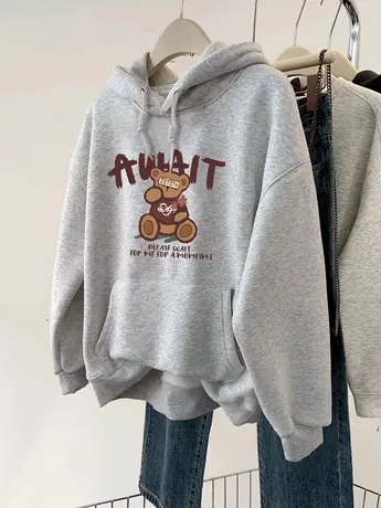 chic卫衣女小个子百搭美式复古连帽上衣潮ins秋冬加厚情侣款外套商品大图