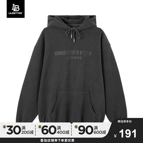 Lilbetter美式高级感字母印花连帽卫衣男冬季潮牌百搭宽松上衣商品大图