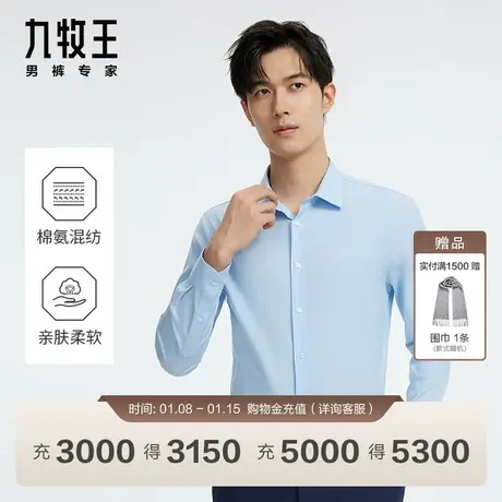 [商场同款]九牧王男装正装长袖衬衫2024春季新款百搭男士衬衣EN图片