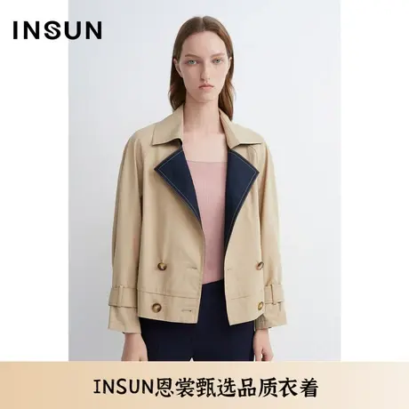 INSUN恩裳春季棉质感夹克款式时髦风衣图片
