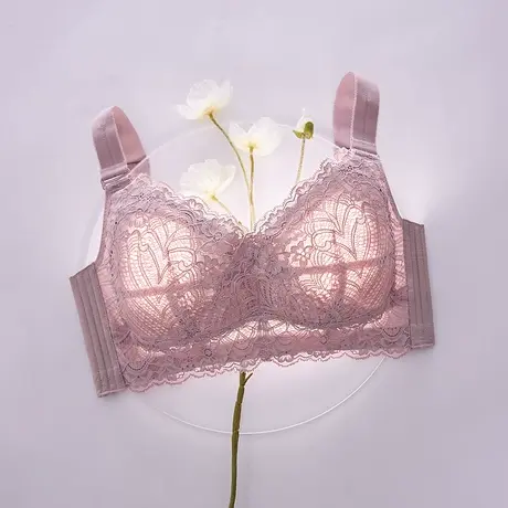内衣女薄款大胸显小胸无钢圈聚拢防下垂上托文胸收副乳调整型胸罩商品大图