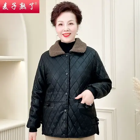 妈妈冬装保暖厚棉袄洋气2022新款秋冬棉衣服外套上衣中老年人女装商品大图