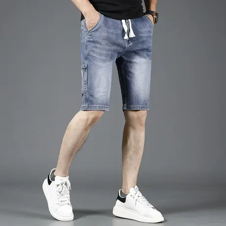 2023新款牛仔短裤男款夏季薄款修身潮流五分裤休闲男士中裤马裤男商品大图