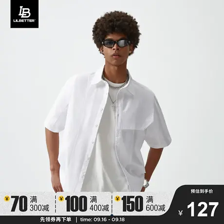 Lilbetter短袖衬衫设计感高级外套日系衬衣男复古寸衬潮牌衣服夏商品大图