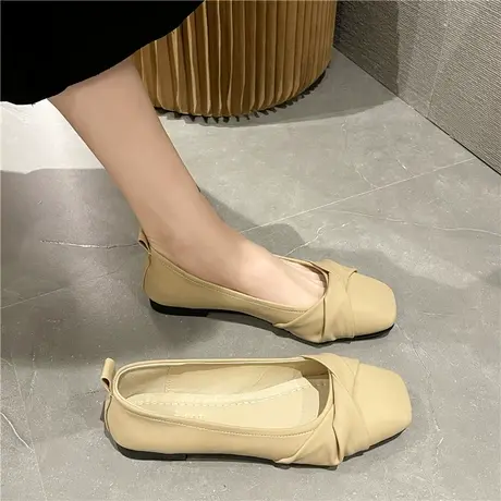 气质名媛单鞋平底女2023新款夏季法式晚风温柔配裙子仙女鞋豆豆鞋商品大图