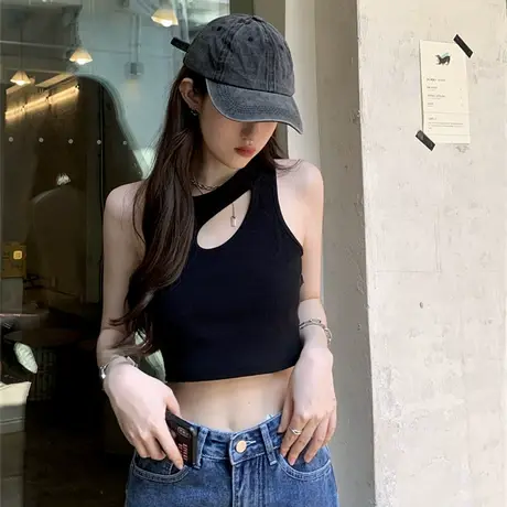 纯欲风镂空小心机针织背心吊带女夏季新款修身春秋冬内搭打底上衣图片