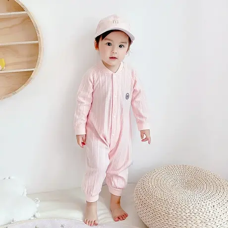 新生婴儿连体衣服薄款套装纯棉空调睡衣宝宝夏装长袖哈衣爬服秋季图片