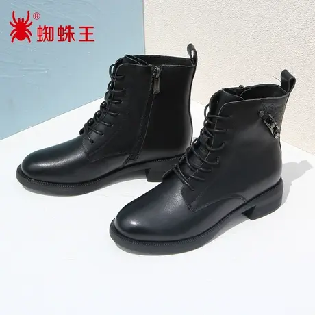 蜘蛛王断码清仓正品马丁靴女真皮2022冬商场新款靴子女加绒软底潮图片