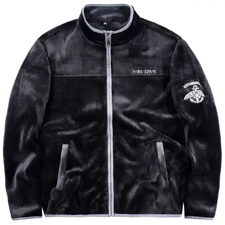 VIP冬季夹克男士青年立领金丝绒加厚上衣开衫卫衣大码棉衣外套潮商品大图