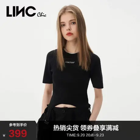 LINCCHIC金羽杰针织衫2023新款机能感修身紧致短上衣女S231SW162Y商品大图