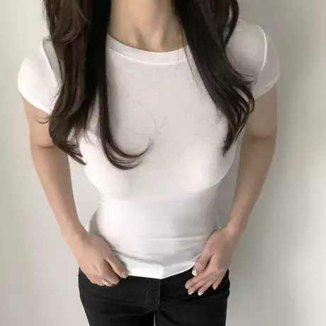 OnoevMC151简单好搭配~舒适弹力显身材紧身短袖T恤se商品大图
