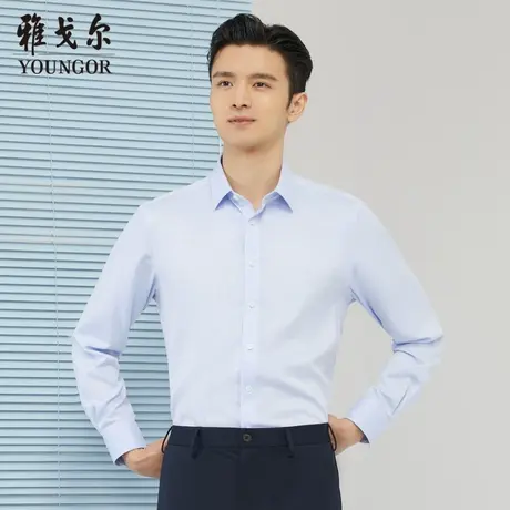 雅戈尔奥莱 商场同款男士长袖衬衫秋季新款官方商务休闲免烫衬衫商品大图