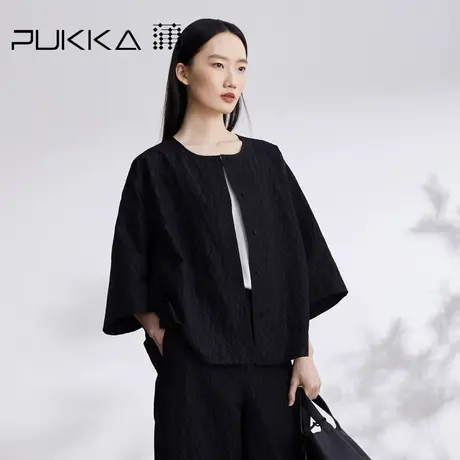 蒲PUKKA 原创设计初秋定制提花新中式国风圆领衬衫商品大图