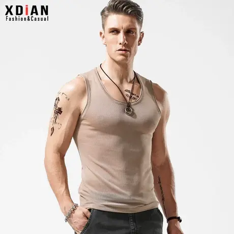 无袖毛衣背心男潮夏季韩版个性潮流针织坎肩T恤男士马甲夏天外穿商品大图