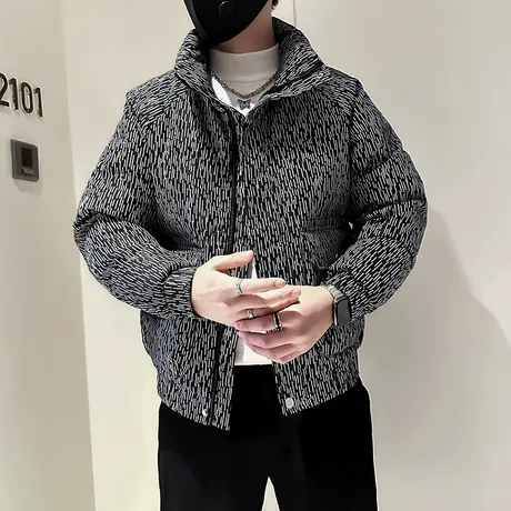 潮牌花色满印棉服男冬季2023新款重磅加厚ins高级感炸街棉衣外套图片