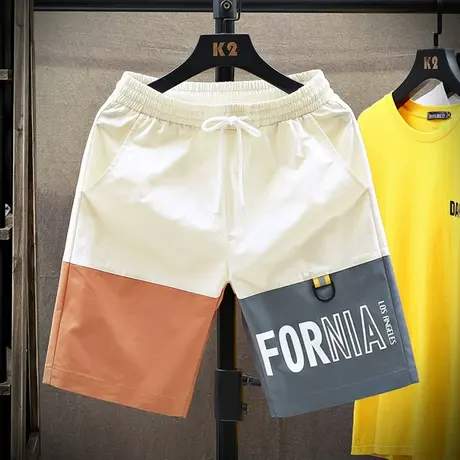 夏季男士短裤外穿潮流夏天宽松休闲运动薄款五分中裤七分沙滩裤子商品大图