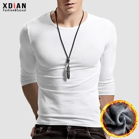 续点男士t恤长袖春季衣服男2025新款纯棉打底衫男款修身紧身内搭商品大图