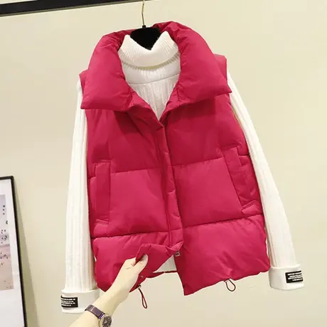2023秋冬新款羽绒棉马甲女短款棉服韩版宽松时尚背心加厚坎肩外套图片