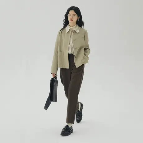 omont蛋挞家 小香风外套女2023秋季新款气质小个子高级感短外套商品大图