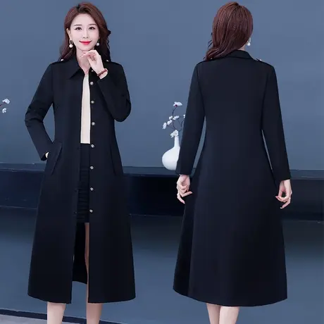 垂感风衣女中长款2022春秋装新款韩版气质流行高档过膝女减龄外套图片