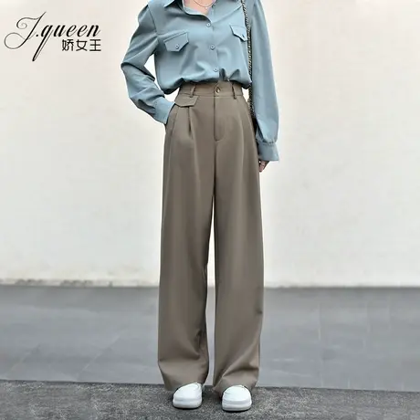 阔腿裤女夏季新款复古时尚高腰拖地长裤休闲高级感垂感百搭西装裤商品大图