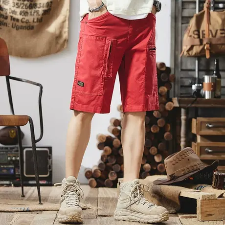 Modi Nick/摩帝尼克纯色男士休闲夏季薄款宽松潮流百搭中性风短裤图片