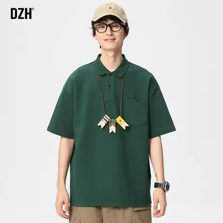 男士保罗绿色polo衫男短袖男款夏季宽松上衣休闲半袖翻领t恤运动商品大图