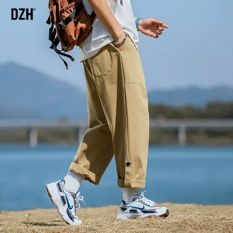 男士日系工装裤潮牌男卡其色裤子宽松直筒休闲裤登山裤新款直筒裤商品大图