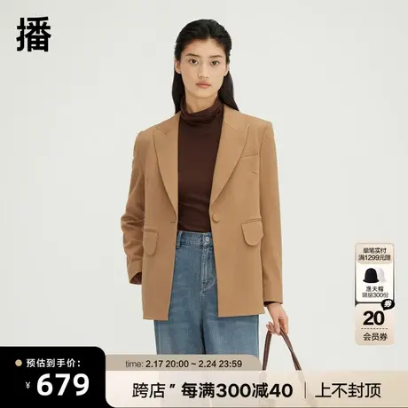 播西装外套女2023春季新款韩版气质短款翻领西服上衣DDQ4XD5224商品大图
