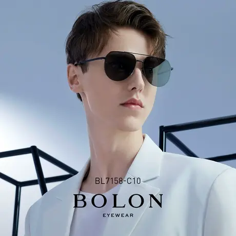 BOLON暴龙眼镜2022新品太阳镜飞行员框双梁金属偏光墨镜男BL7158商品大图