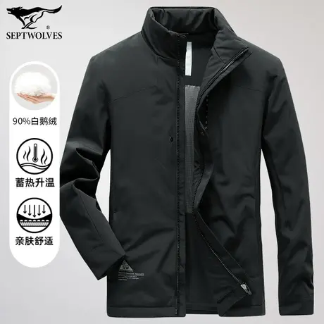 七匹狼狼族部落梭织羽绒服男冬季防寒保暖加绒都市青年时尚帅气潮图片