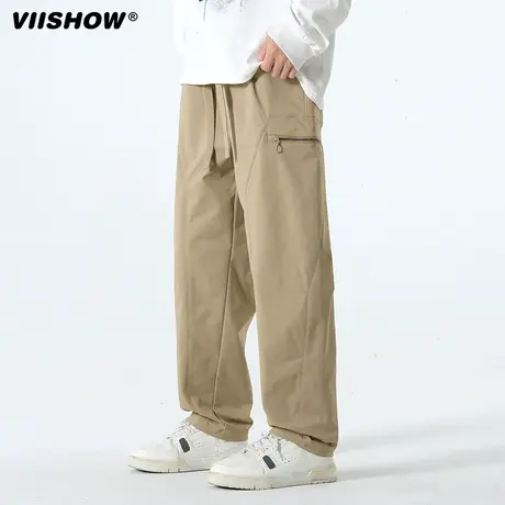 VIISHOW春秋新款直筒宽松工装束脚卫裤男士潮牌百搭运动休闲长裤商品大图