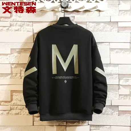 男士卫衣春季潮牌宽松韩版潮流百搭秋款男装圆领上衣长袖打底衫商品大图