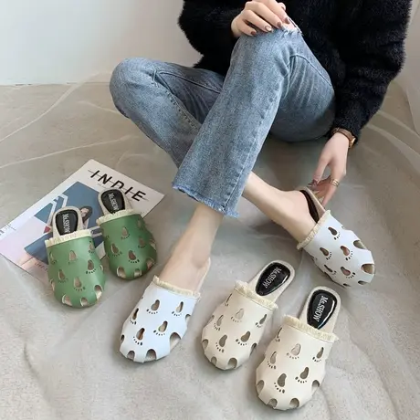 包头半拖鞋女2023夏季新款韩版可爱网红洞洞鞋女外穿防滑凉拖鞋女商品大图