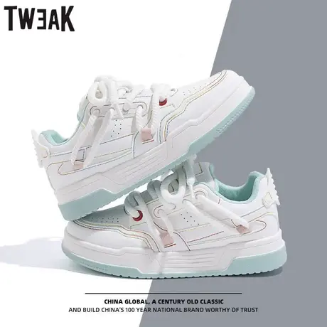Tweak女鞋2023秋季新款百搭多巴胺小白鞋子女ins潮流厚底学生板鞋图片