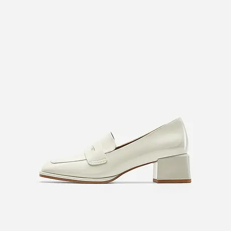 Nine West/玖熙2023年冬季新款深口单鞋女中跟方头牛漆皮粗跟女鞋图片