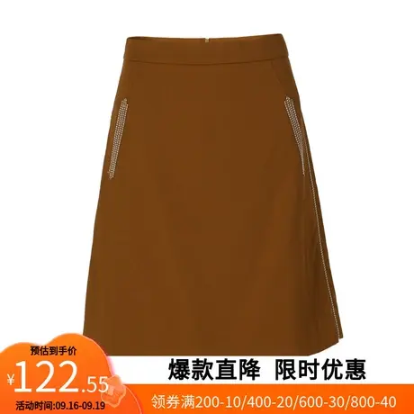 【艾格】2023春新款半身裙女高腰显瘦百搭A字裙拉链韩版短裙子图片