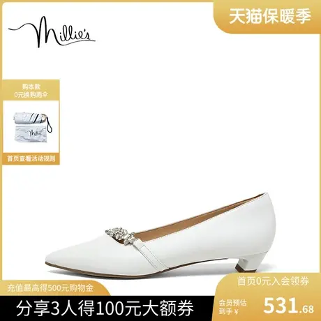 millie's妙丽2023春商场同款羊皮时尚通勤浅口女单鞋LQ157AQ3商品大图