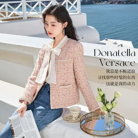 【惊喜直降】香影小香风外套女短款2023秋季新款小个子毛呢名媛风图片