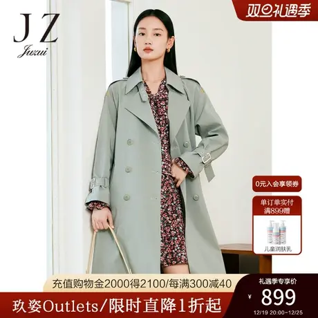 JZ玖姿通勤风衣女装2023春季新款休闲外套商品大图