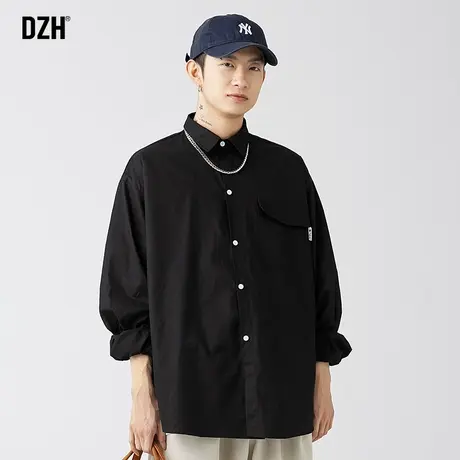 男士工装纯棉衬衫男长袖高级感痞帅休闲衬衣外套春秋2023新款上衣商品大图