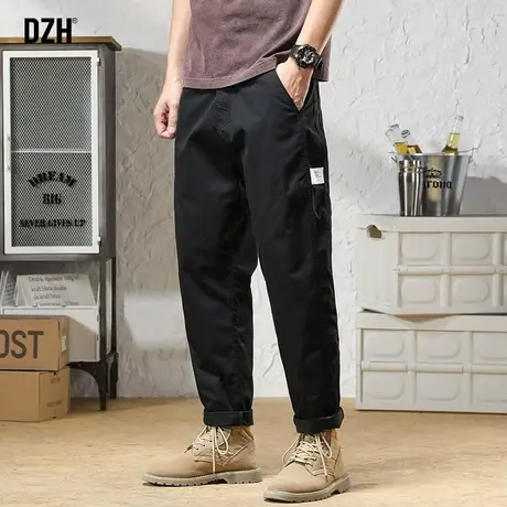 男士直筒休闲裤男春夏款黑色工装裤潮牌高街裤子宽松长裤大码男裤商品大图
