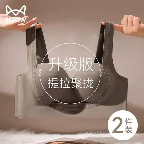 猫人内衣女小胸聚拢显大无钢圈上托收副乳防下垂性感提拉文胸胸罩图片