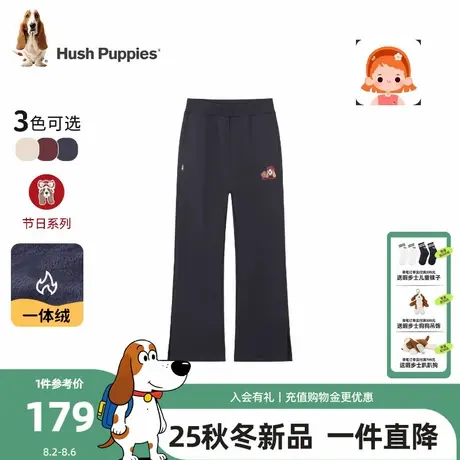 【25冬新品】暇步士童装女童裤子大童一体绒长裤儿童休闲卡通裤子商品大图